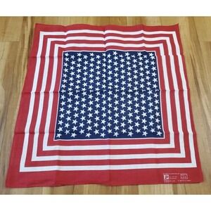 Vintage Cotton Flag Bandana USA Paris Accessories Patriotic Stars And Stripes
